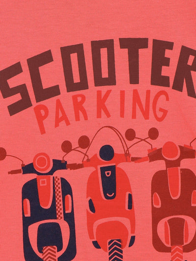 Coral Causal Round Neck  Tshirt