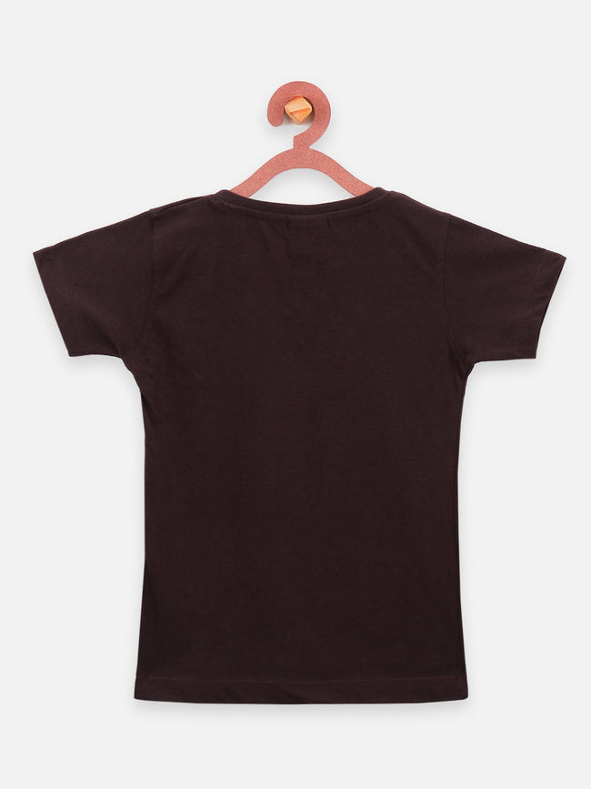 Brown Causal Round Neck Tshirt