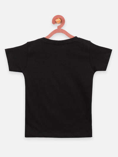 Black Causal Round Neck Tshirt