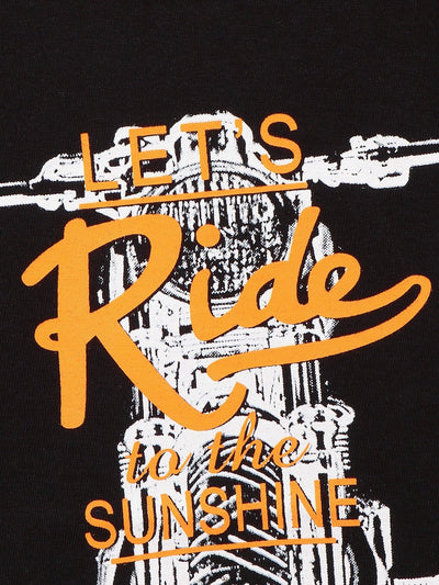 Black Causal Round Neck Tshirt