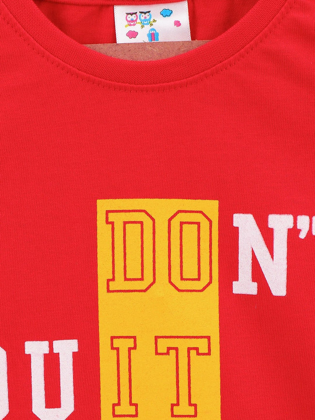 Red Causal Round Neck Tshirt