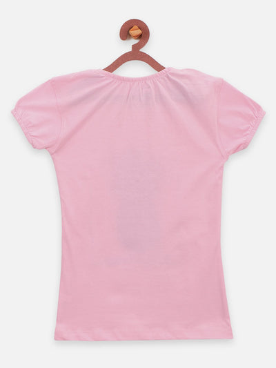 Pink causal round Neck Top