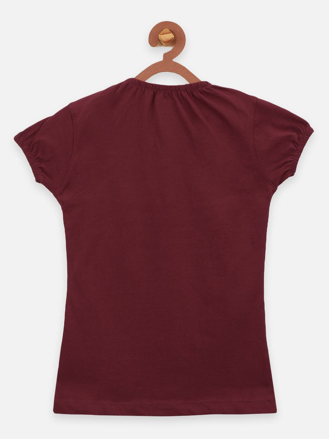 Brown causal round Neck Top