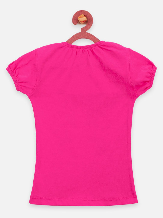 Pink causal round Neck Tops