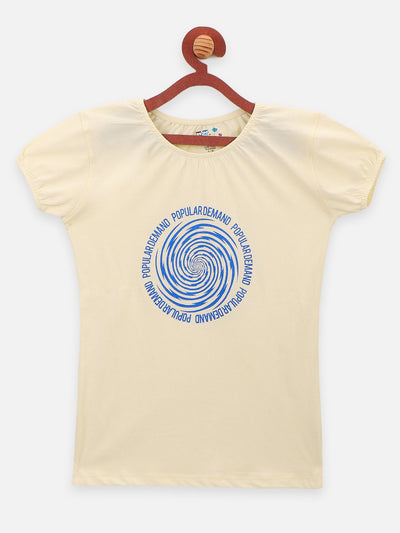 Off White causal round Neck Tops