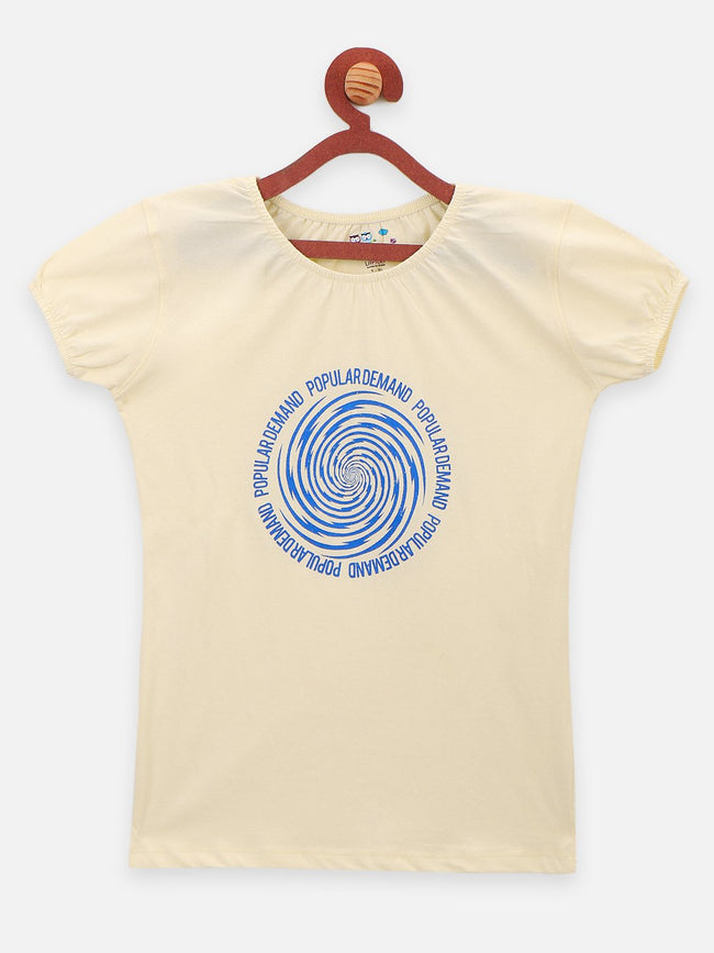 Off White causal round Neck Tops