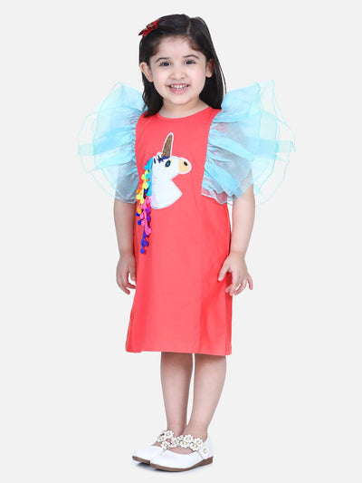 Lilpicks Unicorn Fringes Ruffles Dress