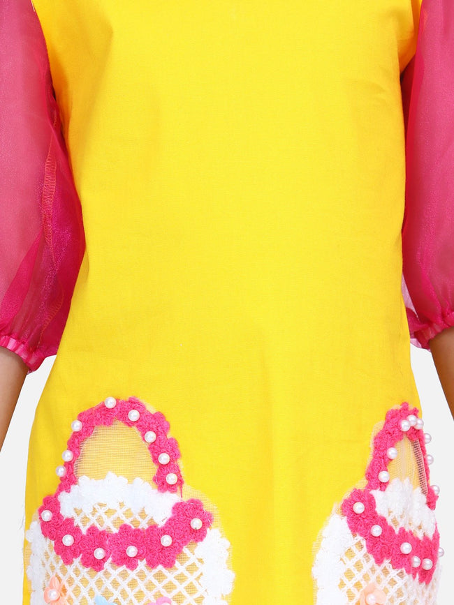 Lilpicks Pearls embroidery Flounce Dress