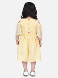 Lilpicks Yellow Embroidered Sleeves Dress