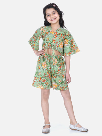 Lilpicks Green Block Print Short Set