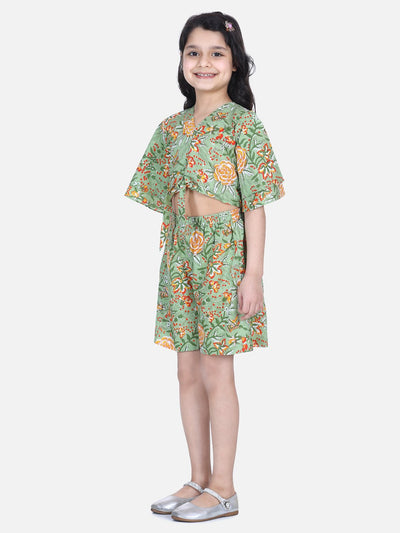 Lilpicks Green Block Print Short Set