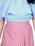 Lilpicks Vintage Blue and Dusky Pink Skirt Set