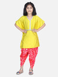 Lilpicks Mustard Kaftan dhoti Set