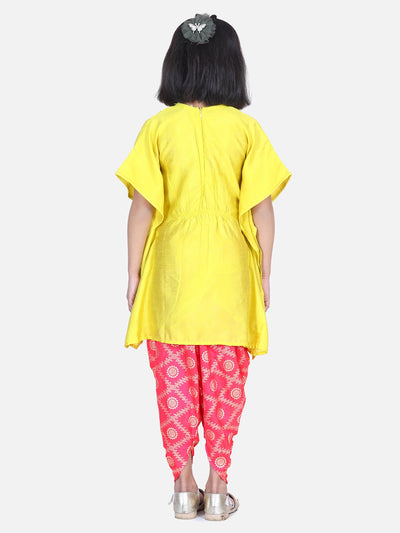 Lilpicks Mustard Kaftan dhoti Set