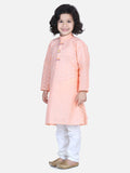 Lilpicks Peach Chikankari Kurta Pyjama Set