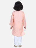 Lilpicks Peach Chikankari Kurta Pyjama Set