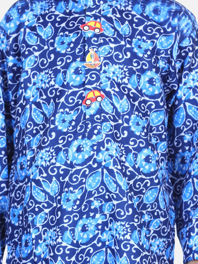 Lilpicks Blue Digital Print Dhoti Kurta Set