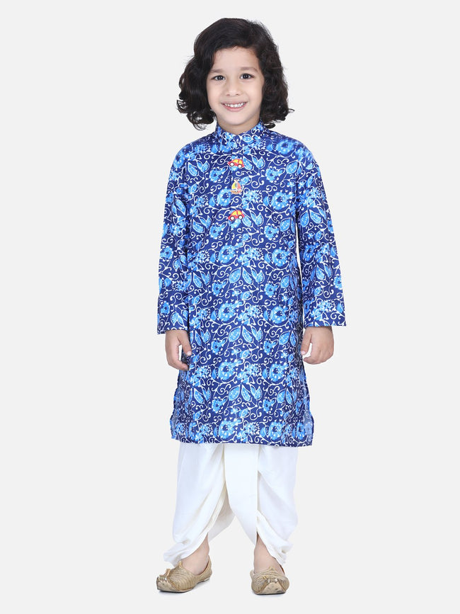 Lilpicks Blue Digital Print Dhoti Kurta Set