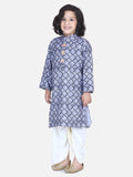 Lilpicks Grey Digital Print Dhoti Kurta Set