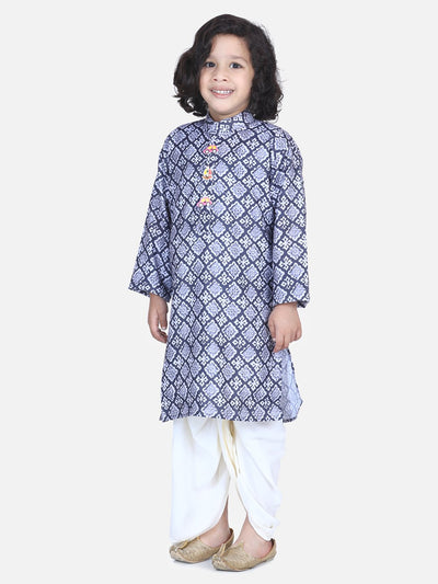 Lilpicks Grey Digital Print Dhoti Kurta Set