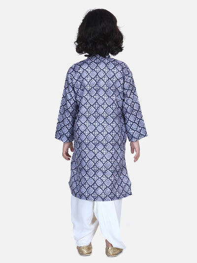 Lilpicks Grey Digital Print Dhoti Kurta Set