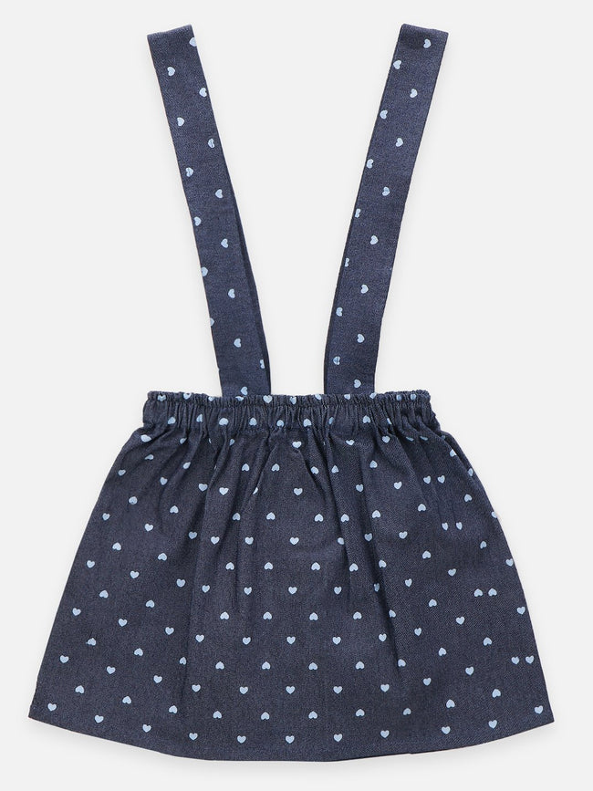 Lilpicks Yellow Crop Knot Top with Dungaree Set