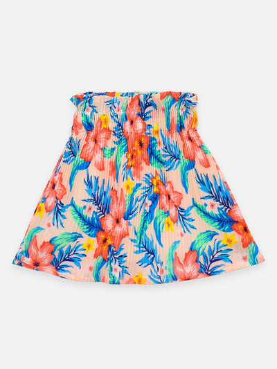 Lilpicks Yellow Ruffles Crop top with Pleated Skirt Set