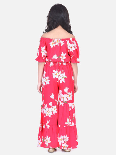 Lilpicks Fuschia Floral Flared Pant Clothing Set