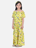 Lilpicks Yellow Floral Flared Pant Clothing Set