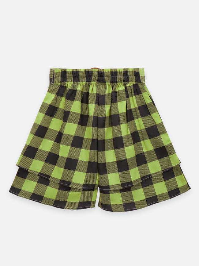 Lilpicks Yellow Green Pack of 2 Flared Shorts