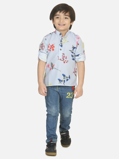 Lilpicks Flower Print Funky Short Kurta