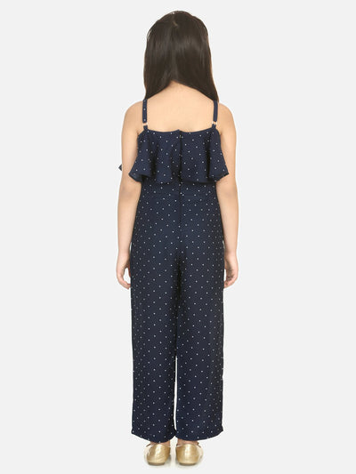 Lilpicks Blue Polka Cape Jumpsuit