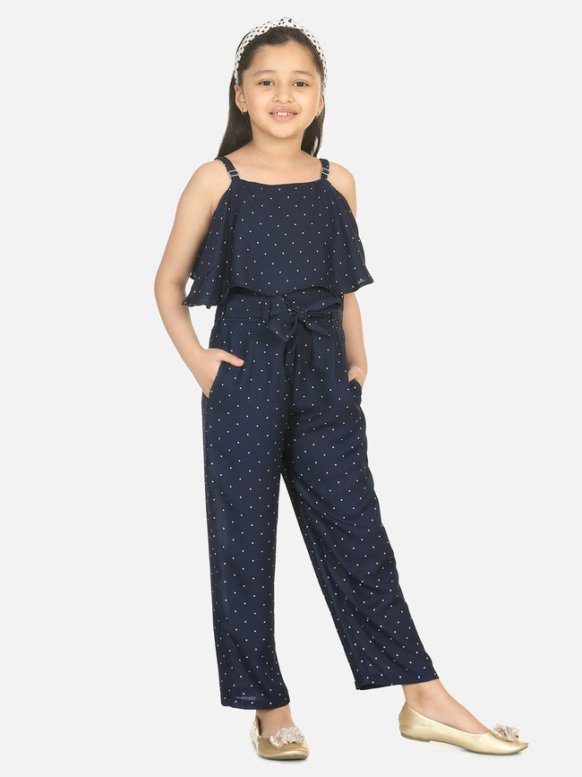 Lilpicks Blue Polka Cape Jumpsuit