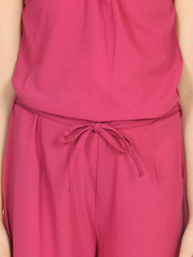 Lilpicks Mauve Ring Design Full Jumpsuit