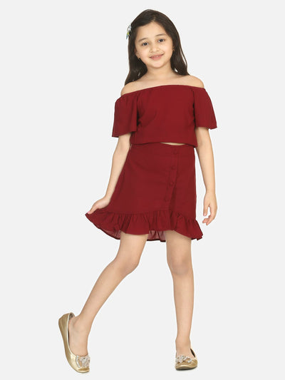 Lilpicks Maroon Coordinated Clothing Set