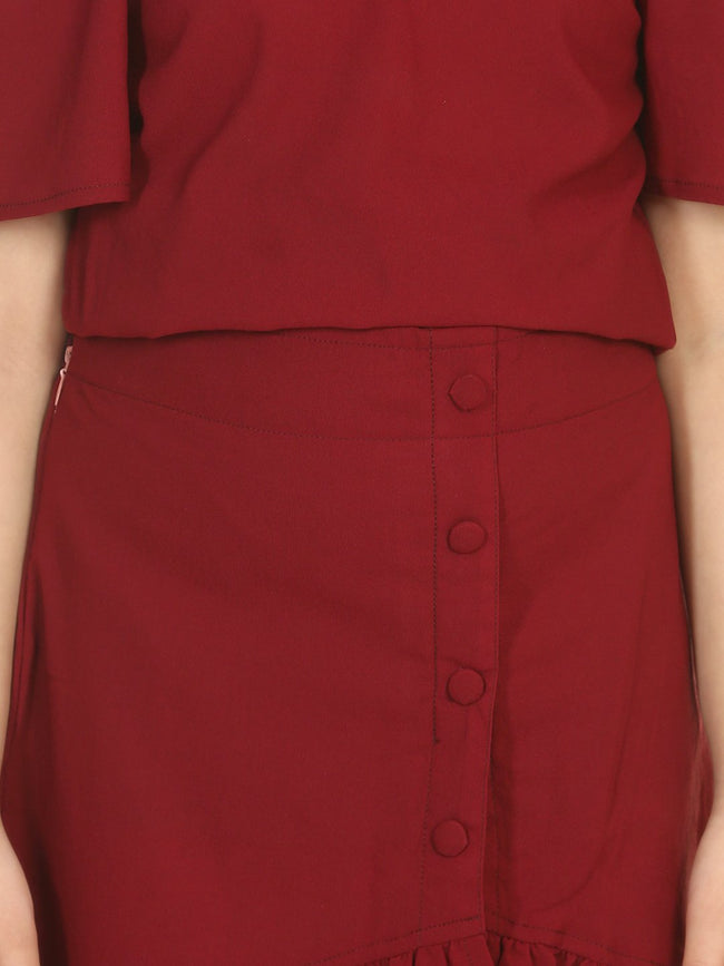 Lilpicks Maroon Coordinated Clothing Set