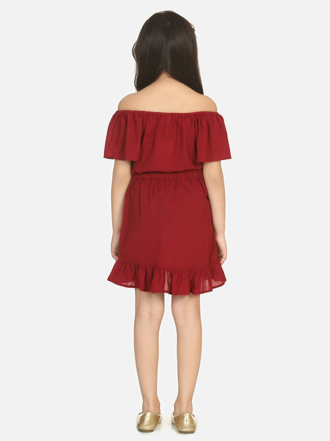 Lilpicks Maroon Coordinated Clothing Set