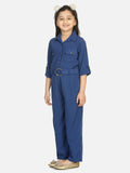 Lilpicks Blue Golden Button Formal Jumpsuit
