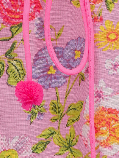 Lilpicks Peach Flower Printed Kaftan Dress