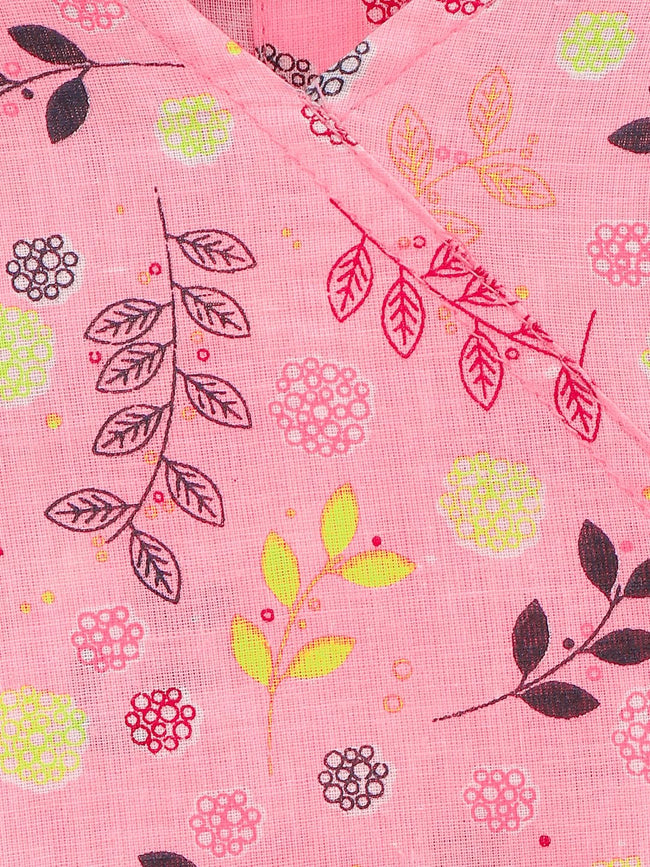 Lilpicks Neon Pink Crossover Fit and Flare Dress