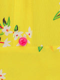 Lilpicks Yellow Floral Sleeveless Dress