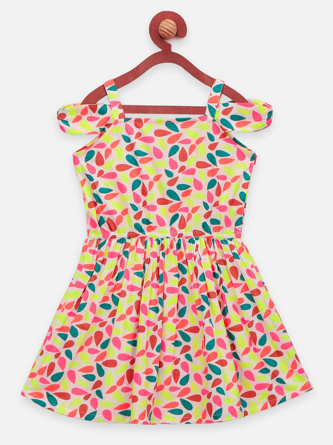 Lilpicks Yellow Droplet Strappy Dress