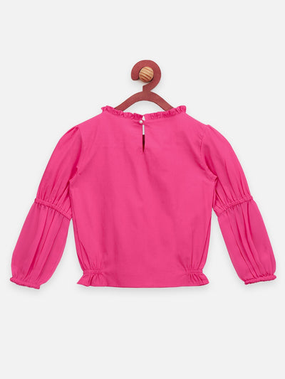 Lilpicks Magenta Pearl Color Full Sleeve Top