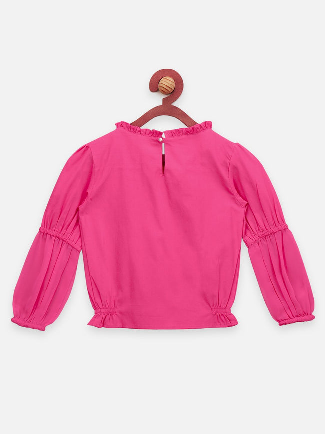 Lilpicks Magenta Pearl Color Full Sleeve Top
