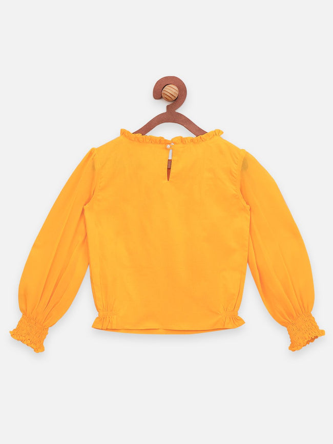 Lilpicks Yellow Pearl Color Full Sleeve Top