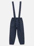 Lilpicks Floral Short Sleeve Top And Polka Denim Dungaree Set