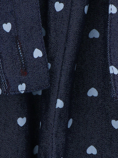 Lilpicks Floral Short Sleeve Top And Polka Denim Dungaree Set