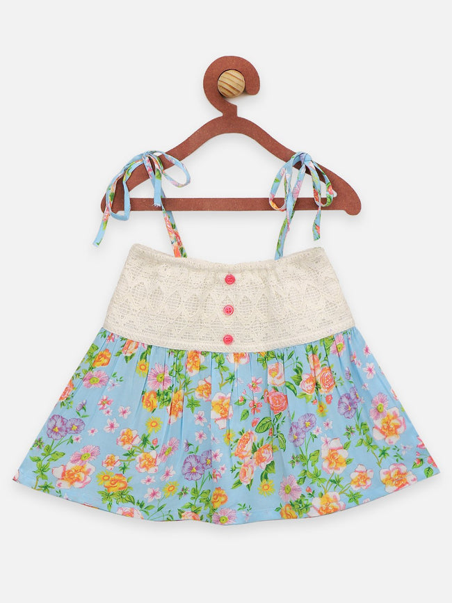 Lilpicks Floral print Top and Pink Pineapple Print Shorts set