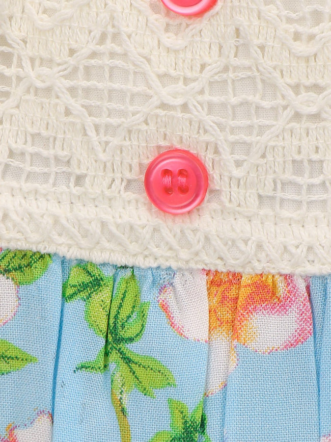 Lilpicks Floral print Top and Pink Pineapple Print Shorts set