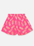 Lilpicks Floral print Top and Pink Pineapple Print Shorts set